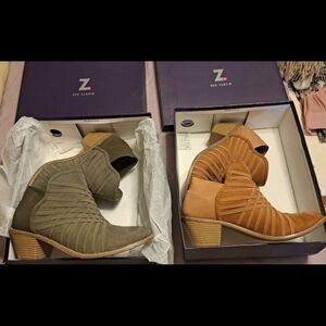 Zee Alexis Women's Ankle Boots - Olive and Tan